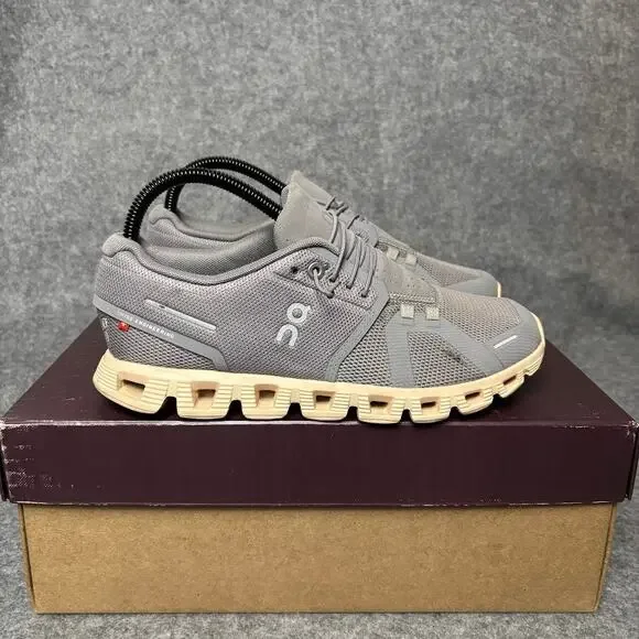 On Cloud 5 Zinc Gray Mesh Athletic Running Shoes Womens Size 7.5 US 59.98883 - Picture 6 of 9